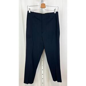 VINCE Sz 4 High Rise Carrot Tapered Leg Ankle Pants Flat Front Zip Fly Navy Blue